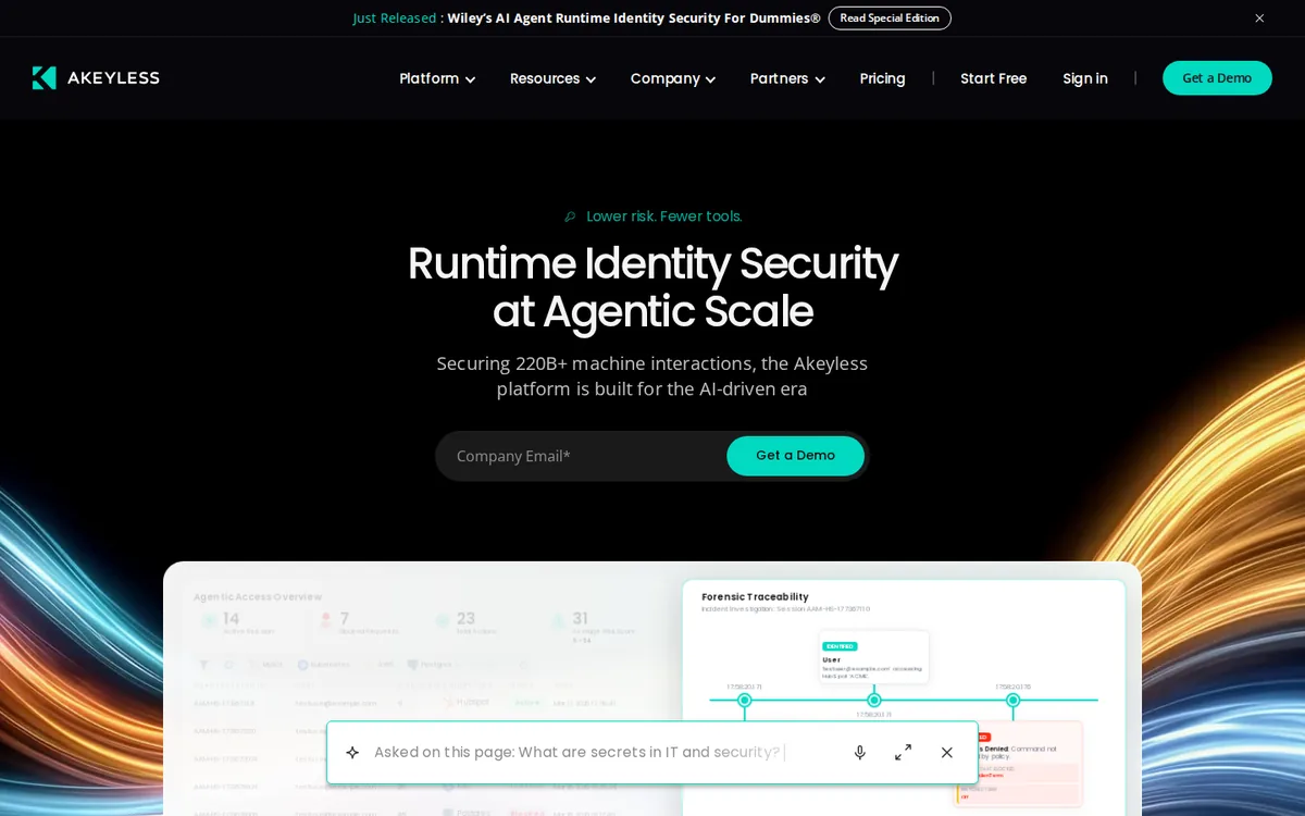 Akeyless website homepage
