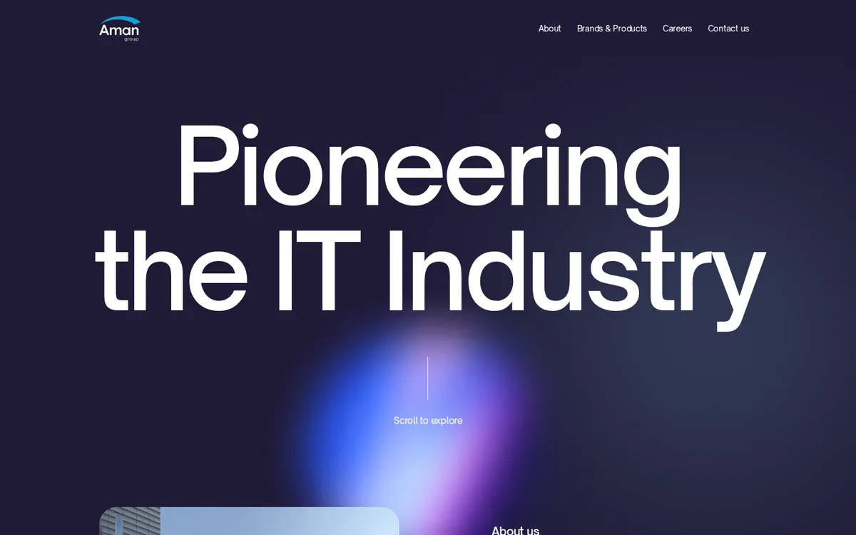 Aman Global website homepage