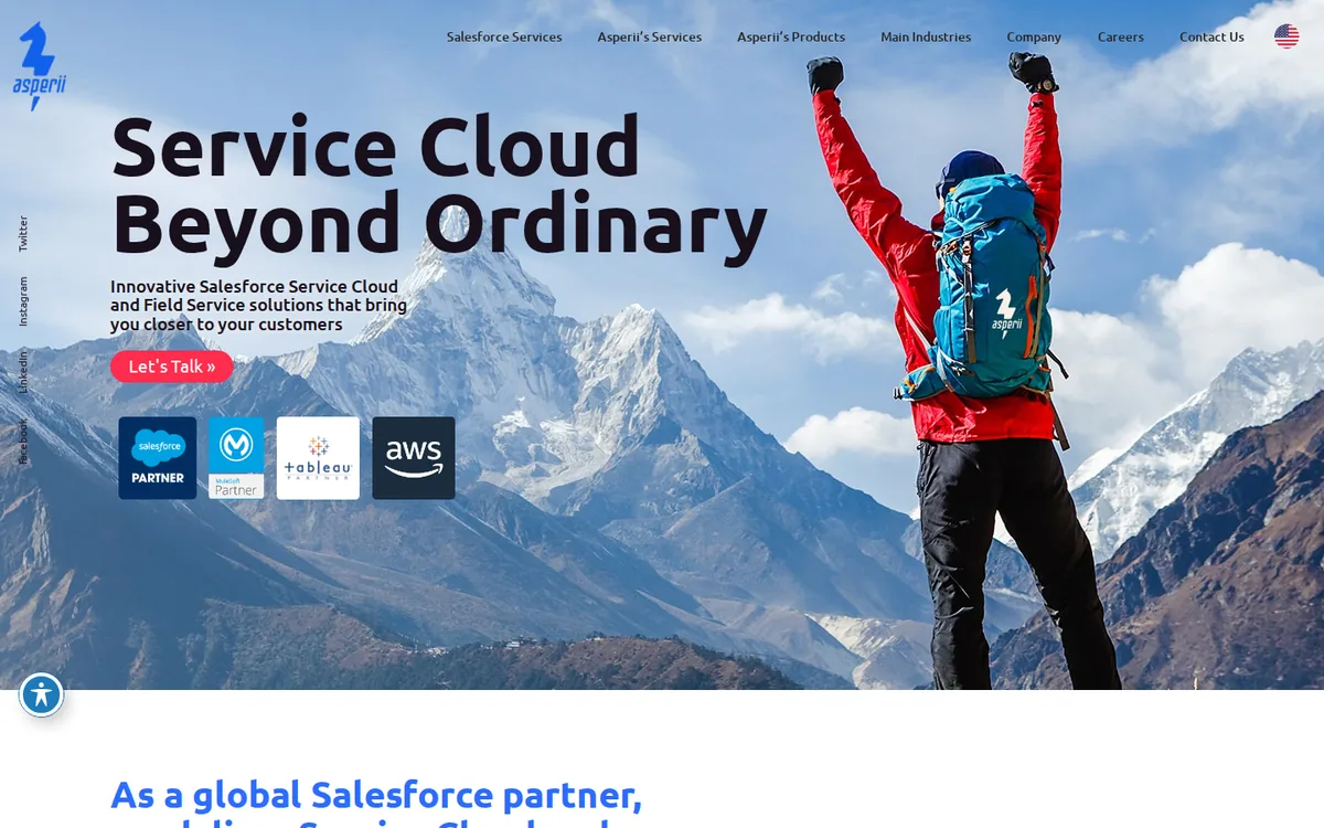 Asperii website homepage