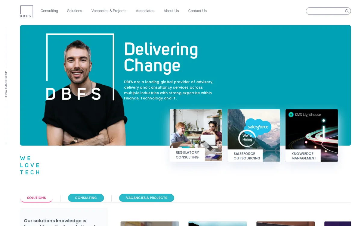 DBFS website homepage