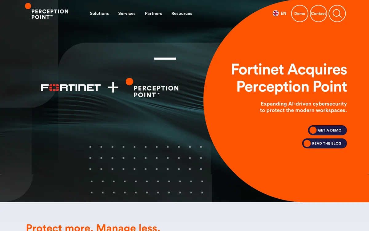 Perception Point website homepage