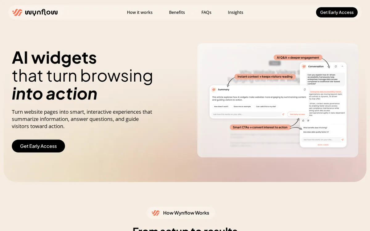 Wynflow website homepage